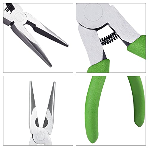 LEONTOOL 5.5-Inch Long Nose Pliers With Wire Cutter - Smooth Flat Jaws Chain Nose Pliers for Jewelry Making and Repair - Image 4