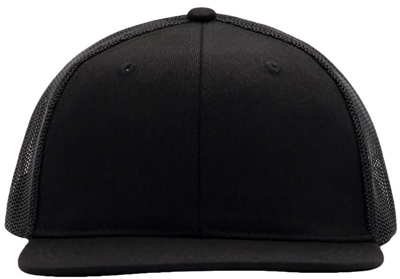Image of Flat Bill Snapback Mesh Hats | Fits OSFM & XXL Big Head | Blank Solid Color Adjustable Trucker Hat for Men