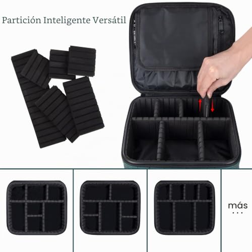 Estuche organizador de belleza profesional con compartimento extraíble para cosméticos 5