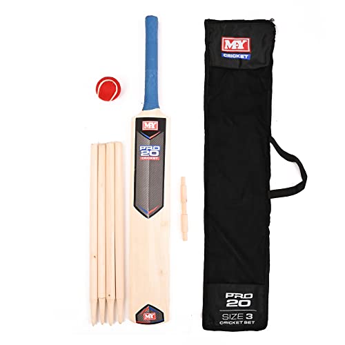 M.Y 7 Piece Junior Cricket Set in Carry Bag including Cricket Bat Stumps and Soft Ball