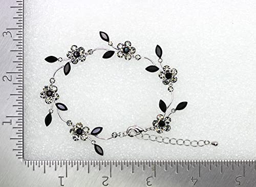 Image of Faship Gorgeous Rhinestone Crystal Floral Necklace Earrings Set