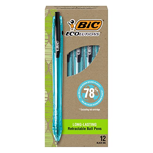 Bic ReVolution Ocean Stylo à bille rétractable Noir pour bureau