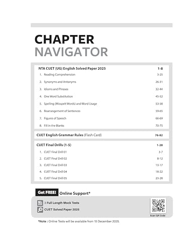 Image of Arihant CUET UG English Language Section I (A) Chapterwise Notes & Question Bank 2026 | 1000+ MCQs | Statement, Underline Word & Matching Type ... Based on NTA Pattern | English Medium