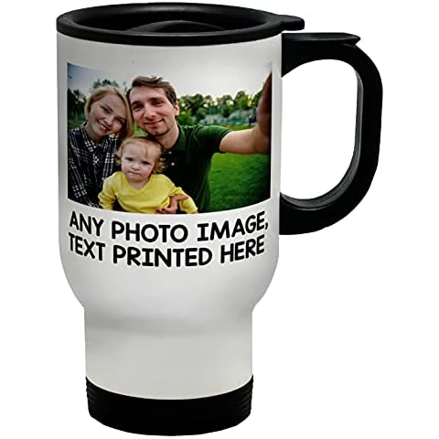 Shopagift Personalised Any Photo Image Text Logo Design Travel Mug Cup Gift for Birthday Mum Dad Family Retirement Work Colleague and Boss Cover