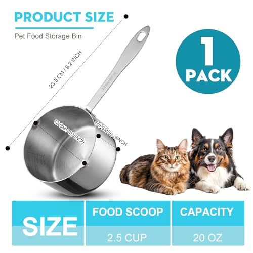 Cuchara medidora para comida de perro de acero inox 2.5 tazas miniatura 2