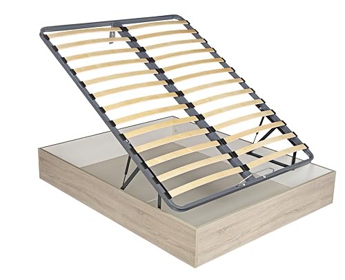 ROYAL SLEEP Canapé Abatible con Somier de Multiláminas | Montaje y Retirada de Usado Incluido | Gran Capacidad | Altura 31cm | 135x190 | Natural | Space Bed