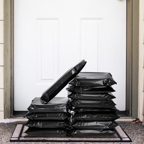 Image of Metronic Poly Mailers 10X13 1000 Pack, Bulk Shipping Bags Heavy Duty Self Seal Waterproof Tear Weather Resistant Medium Mailing Envelopes, Packaging bags for Small Business, Boutique, Clothing,Black