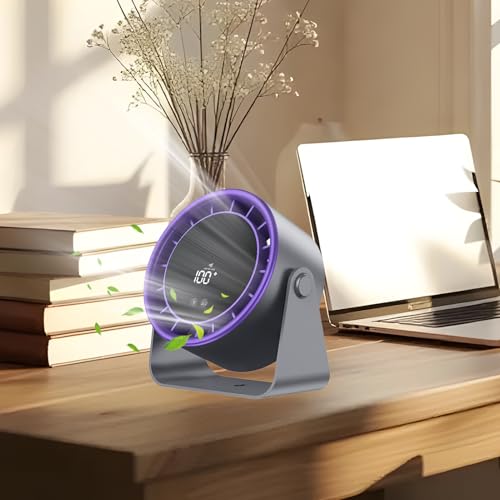 Générique Fan USB, fans de bureau Petits silencieux, Fan portable pour voyager avec 5 vitesses, Accessoires de refroidissement réglables pour la chambre de camping de camping – Image 3