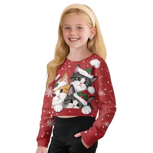Long Sleeve Shirts for Girls Crewneck Graphic Girls Cropped Sweatshirts Breathabl for Sports3