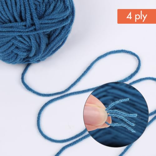 Image of NICEEC 300g Soft Assorted Colors Yarn - Sport Weight,100% Acrylic, 4 Ply, Bonbons Yarn for Crochet & Knit, DIY Project Starter Kit for Kids or Adults(Total 870yds) - DarkSeries