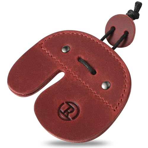 Ringsun Leather Archery Finger Tabs,Handmade Archery Finger Guard for Shooting Practice Gear, Recurve Bow Fingers Tab