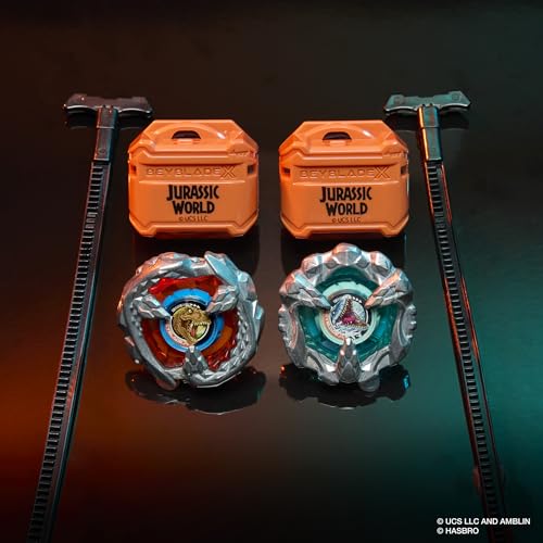 image for Beyblade X Jurassic World Collab T. Rex vs. Mosasaurus Multipack Set, 