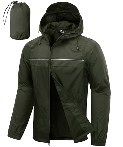 Image of SWISSWELL Mens Rain Jacket & Coats Packable Lightweight Waterproof Rain Shell Hooded for Golf Travel Hiking