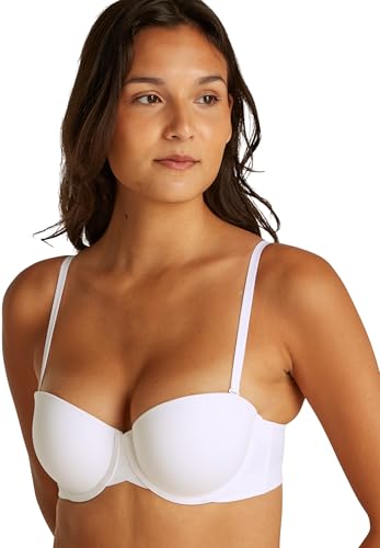 Calvin Klein Damen Trägerloser BH Lightly Lined mit Stretch, Weiß (White), 85D – Ansicht 3