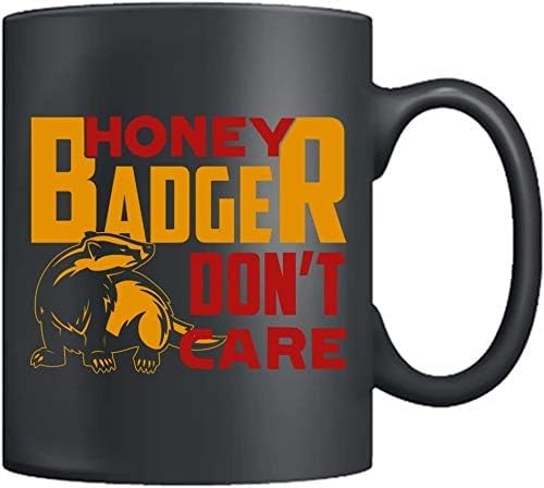 Apular Novelty Ceramic Coffee Mug Honey Badger Dont Care Hearbeat Mugs Funny Mug Anniversary Birthday Christmas Gifts Tea Cups Home Decor, 11 Oz