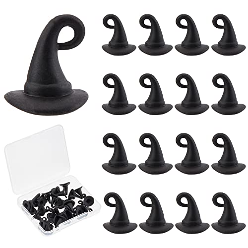 Beebeecraft 1 Box 30Pcs Wizard Hat Charms Alloy 3D Magic Hat Charms Pendants Halloween Christmas Theme Jewelry Making Findings for DIY Earrings Bracelets Necklace