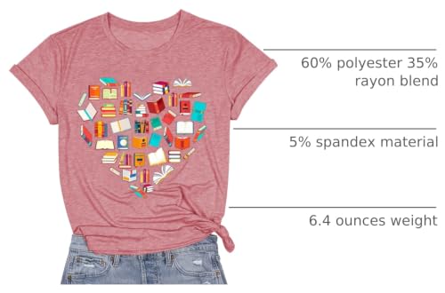 Image of Book Shirts for Women Reading T Shirts Teacher Shirt Book Lovers Tee Reading Rainbow Shirt Library Shirt