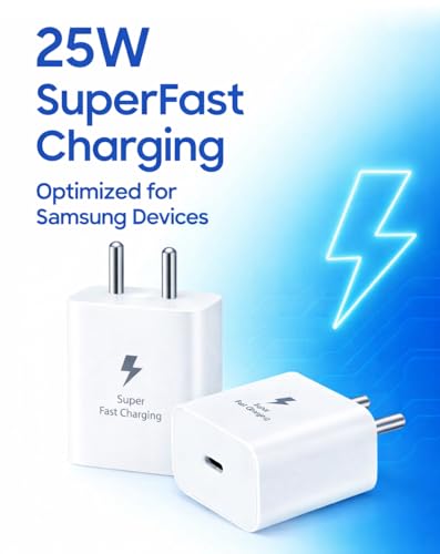 Image of 25W PD 3.0 Type C Superfast Charger Adapter for Samsung Galaxy M17|M07|M36|M06|A55|A35|F06|S25 fe|S22|S24|F36|F16|M35|S23|A06|iPhone|Tab S11| 25W by HESPA (SVXQ 3)