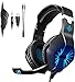 Produktbild 0BEST Gaming-Headset für PS4, Xbox-Serie, 3D-Kristall-Stereo-Sound, 3,5-mm-Headset zur LED-Lichtrauschreduzierung mit empfindlichem Mikrofon und intensivem Bass für PC Computer Laptop Mac