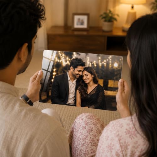 Image of Personalized Photo Frame for Wall | Custom Anniversary & Birthday Gift | HD Glossy, Waterproof 15mm MDF /WPC | A4, A3, Big Sizes (14x10 Landscape)