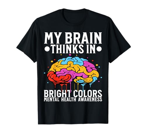 Mental Health Awareness Gifts Brain Mental Health Warrior T-Shirt