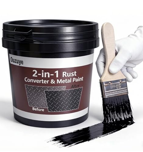 2 in 1 Rust Converter & Metal Primer 35OZ Black Rust Reformer Paint for Metal Ultra Rust Encapsulator & Inhibitor Heat Resistance Rust Paint for Automotive Truck Frame Trailer Chassis Mort