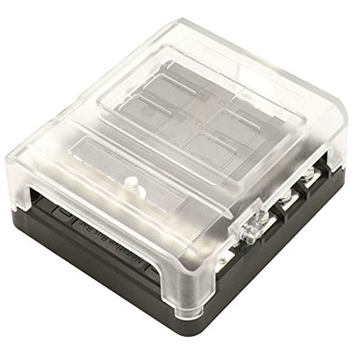 Yorten Suporte de bloco de caixa de fusível de lâmina de 6 vias LED indicador de alerta para barco d