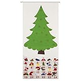 Christmas Tree Advent Calendar for Kids, Hanging Felt Calendars with Pockets, Countdown to Christmas