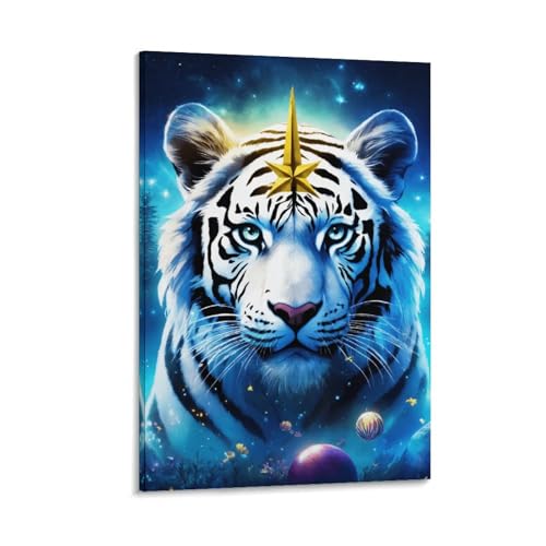 Affiche decoration tigre tableau tableau sur toile salon couloir 50x75cm