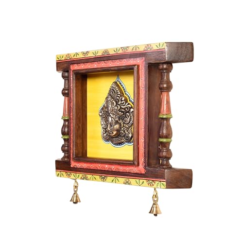 Image of Parameshwar Wall decor frame with divine Vishnu Majestically set on a beautiful frame | Handcrafted Wall Art for Home Decor & Office Spaces