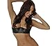 Empire Intimates Satin Shelf Bra w Open Quarter Cups Show Nipples - BLACK - Size 34