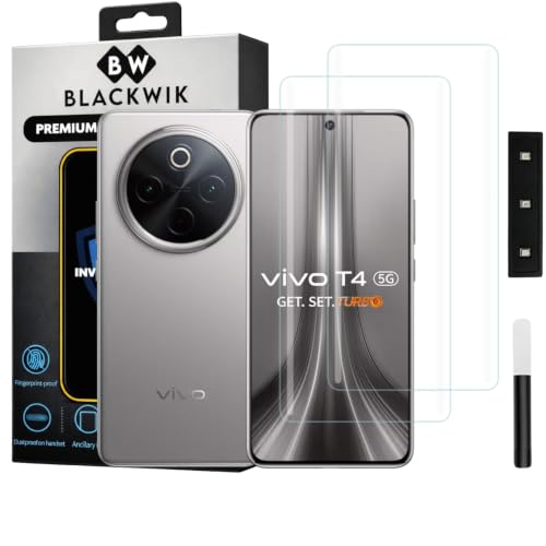 Image of Blackwik UV Curved Tempered Glass for Vivo T4 5G | 2-Pack