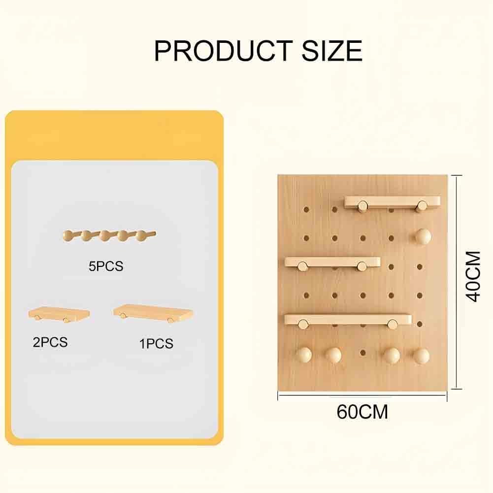 Pegboard Wall Organizer Panels, Wall Mount Display Peg Board Panel Kits for Home Office Wall Organizer, Crafts Organization(Green,60x40 cm)