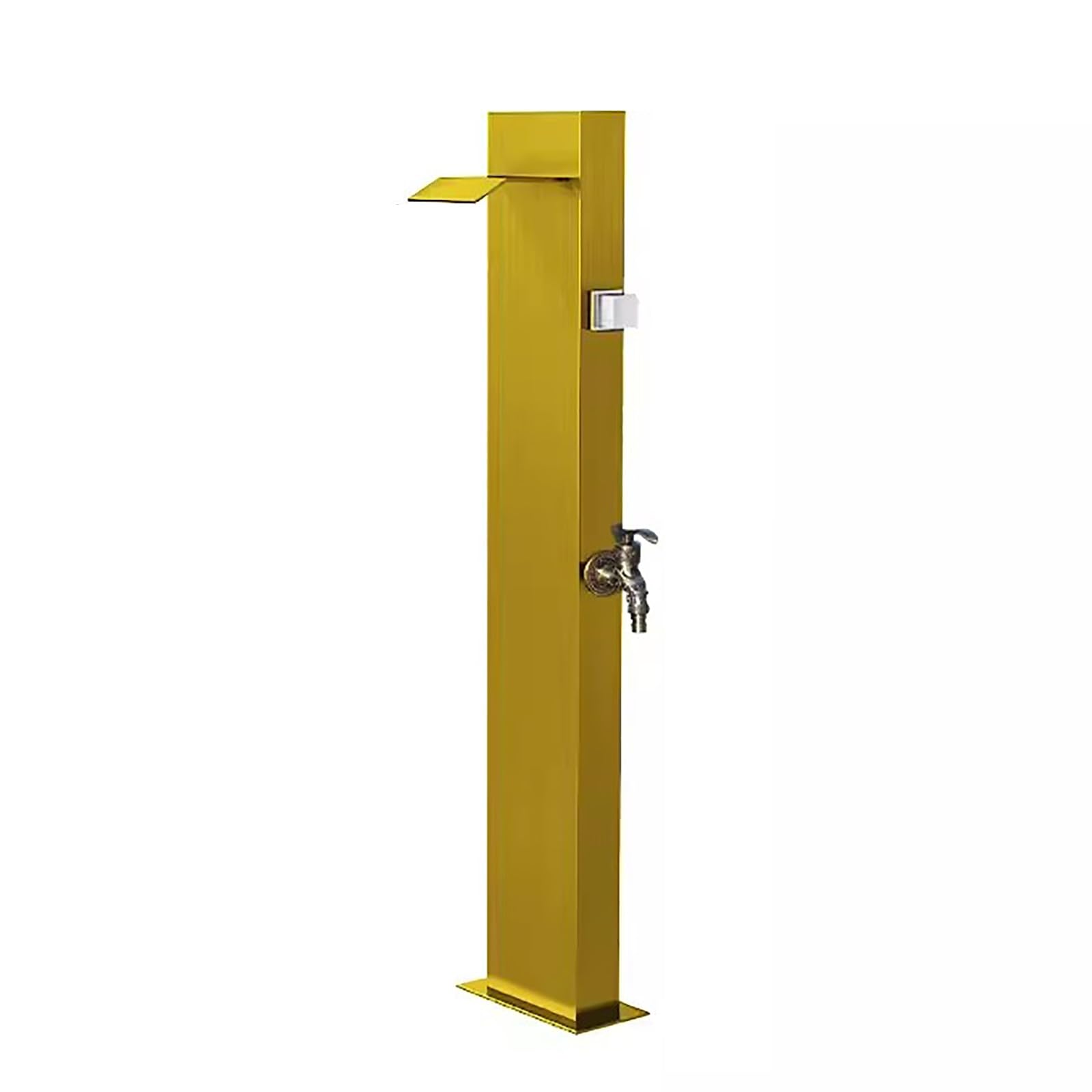ZYCHSJXA Stainless Steel Freestanding Outdoor Faucet, Garden Water Column Spigot Dispenser for Courtyard & Villa, Yellow Hose Connector