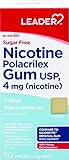 LEADER, Nicotine Polacrilex Gum, Nicotine Gum 4mg, For Those Who Smoke Within 30 mins of waking up, Original Flavor, Sugar Free, For Adults 18+, both Men & Women, Compare to Nicorette, 50 count, 2Pack