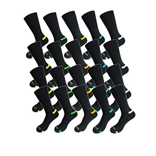 Chaussettes de travail, de sport, de loisirs, de travail, pour homme et femme - Fluo, 4 à 24 paires - Noir - 39 Cover