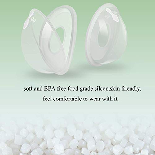Upgrade Version Breast Shells Nipple Shield with Anti-Flow Stopper Therapy Comfort for Sore Leaking Breast aFeeding Nursing Mother BPA Free Food Grade Silicon Breastmilk Saving (2 Shells) - Thumbnail 5