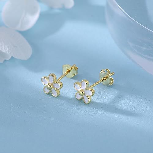 SLUYNZ Solid 925 Sterling Silver Little Daisy Earrings Studs for Women Teens Petite Flowers Studs Earrings4