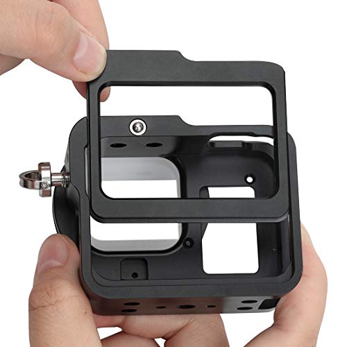 Carcasa GoPro HERO8 PULUZ disipadora de calor en aluminio CNC con lente UV y marco seguro 3