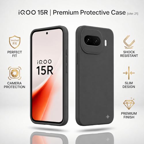 Image of FIRST MART Matte Silicone Back Cover for iQOO 15R - Black