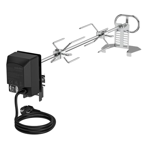 Onlyfire Universal Drehspieß Set 73cm für Gasgrill, Edelstahl Rotisserie Grillspieß mit Motor...