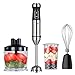 NBSXR Frullatore a Immersione a Immersione in Acciaio Inossidabile 1100W 4 in 1, Impugnatura ergonomica, Miscelatore Rimovibile per Chopper, Adatto per Cucina Ristorante Pasticceria