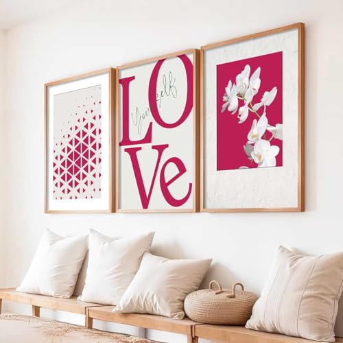 Image of HOTHOUSE Decorative Abstract Wall Art Home Decor Modern Painting poster With Frame For Living Room Bed Room Hotel Wall Decor Digital Reprint Set of 3 (10X13 inch)