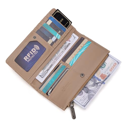 Image of Montana West Wrangler Womens Wallet Thin Wallet for Women Bifold Travel Wallets, Card Cases & Money Organizers Ladies Female Credit Card Wallets with Smooth Zippers