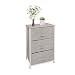 East Loft Nightstand Dresser |Storage Organizer for Closet, Nursery, Bathroom, Laundry or Bedroom | 3 Fabric Drawers, Solid Wood Top, Durable Steel Frame| Natural