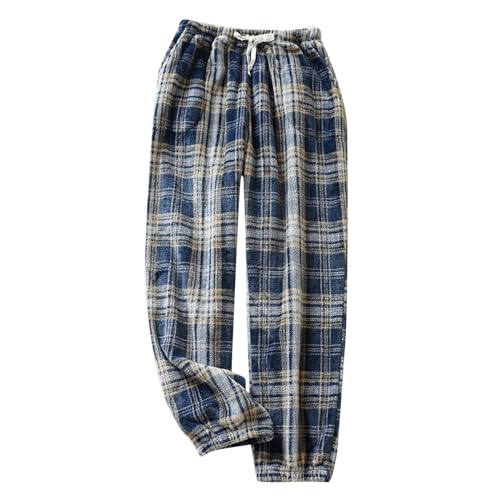 Pantalon pyjama homme flanelle contre les nuits fraîches vêtement ample chaud