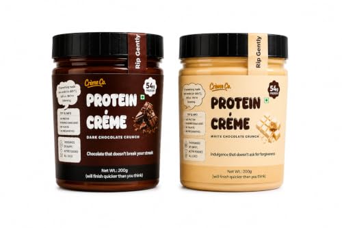 Image of CREME CO. Chocolate Lovers Duo - Dark & White Chocolate Protein Creme Combo (2 X 200G)