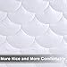 HEPERON Queen Quilted Fitted Mattress Pad Cover Cooling, Multi-Use, Reversible,Overfilled Mattress Topper with 8-21-Inch Deep Pocket,Down Alternative(Queen White)