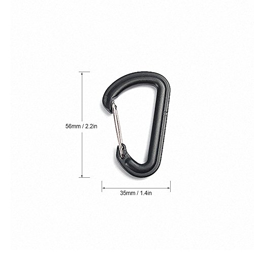 Grampo de gancho, Andoer 5pcs forma de D de plástico mosquetão anel em forma de chave corrente ganch