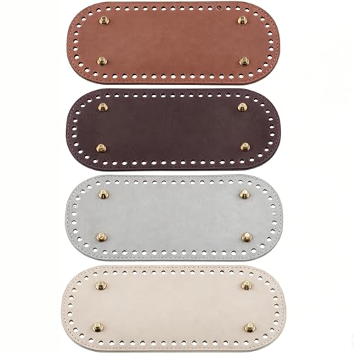 GleamGlide Fond de sac a crocheter 22x10cm en 4 couleurs marron argent beige marron fonce anse pour sac a main accessoires croche crochet creation de sacs a main anse de accessoire a main
